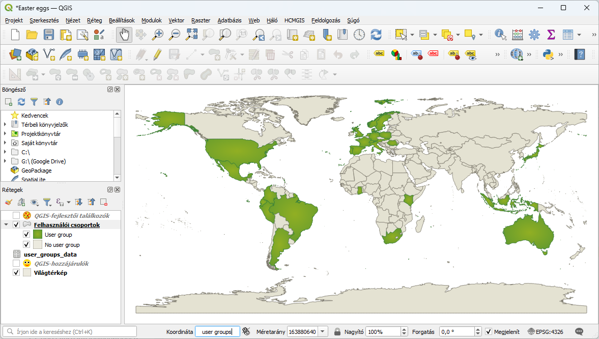 QGIS - Easter eggs - User groups