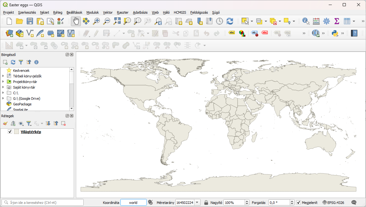 QGIS - Easter eggs - World